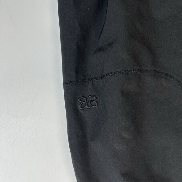 Albion Bow Belt Ankle Pant Womens XS Black Paper Bag Pull On Nylon Stretch - Picture 9 of 9